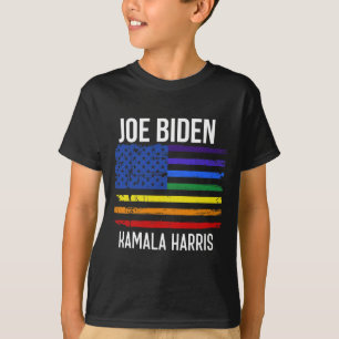 Biden Kamala Harris 2020 Rainbow Us Flag Lgbt Elec T-Shirt