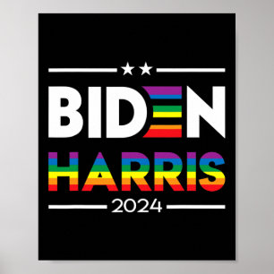 Biden Kamala Harris 2024 Rainbow Gay Pride Lgbt El Poster