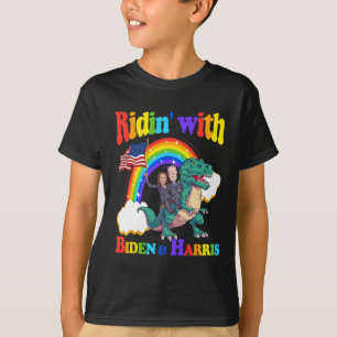 Biden Kamala Harris Shirt Toddler Kids Dinosaur T-