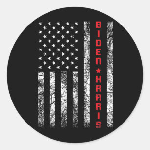 Biden Kamala Harris Vintage Usa Flag - Biden Harri Classic Round Sticker