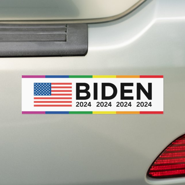 Biden LGBT 2024 Bumper Sticker (On Car)