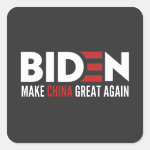 biden Make China Great Again Square Sticker