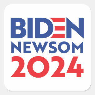 Biden Newsom 2024 Square Sticker