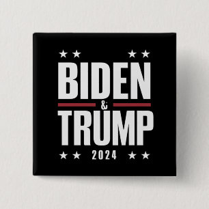 Biden Trump 2024 Funny Election Presidential VP 15 Cm Square Badge