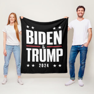 Biden Trump 2024 Funny Election Presidential VP Fleece Blanket