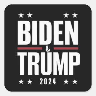 Biden Trump 2024 Funny Election Presidential VP Square Sticker