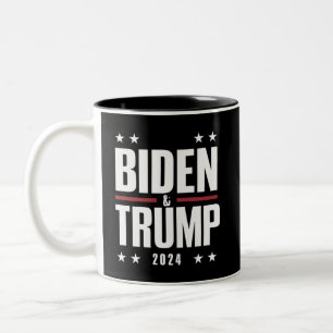 Biden Trump 2024 Funny Election Presidential VP Two-Tone Coffee Mug