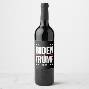 Biden Trump 2024 Funny Election Presidential VP Wine Label