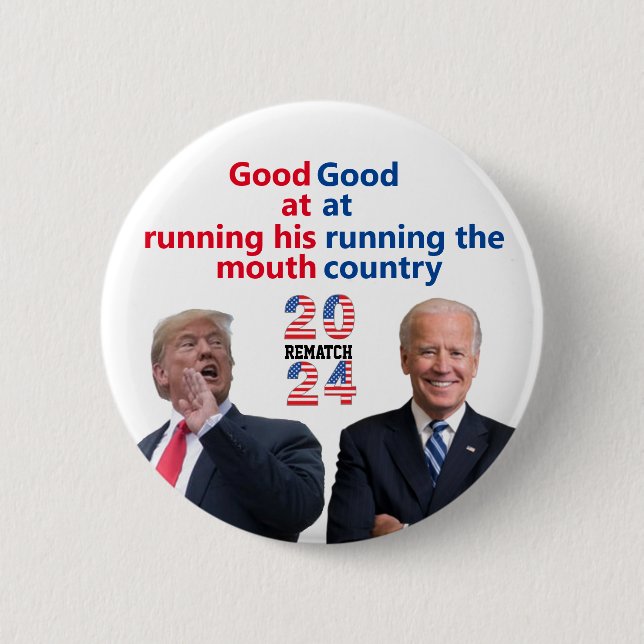 Biden Trump Rematch 6 Cm Round Badge (Front)