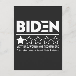 Biden Very Bad Would Not Recommend T-Shirt Holiday Postcard