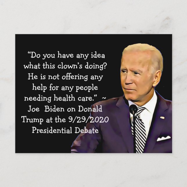 Biden's Quotes on Trump's Healthcare Plan Postcard (Front)