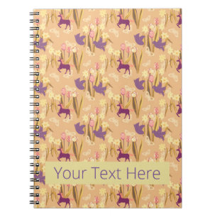 Bids and Unicorns on Spring Meadow Notebook