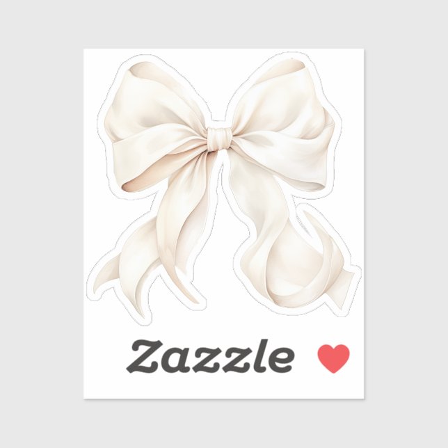 Biege Bow Coquette Ribbon Vinyl Sticker (Sheet)
