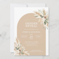 Biege Pampas Grass Baby Gender Reveal