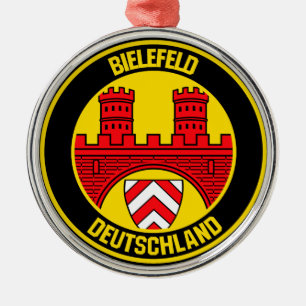 Bielefeld Round Emblem Metal Tree Decoration