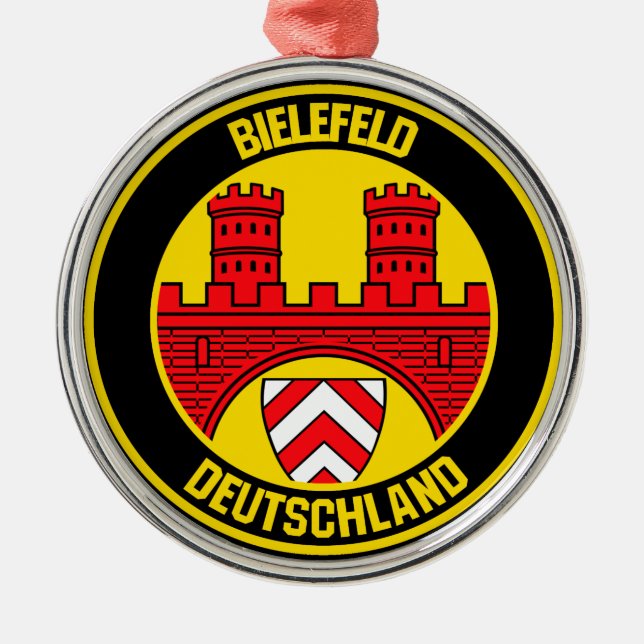 Bielefeld Round Emblem Metal Tree Decoration (Front)
