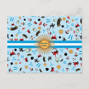Bienvenido a Argentina- famous items of Argentina Postcard