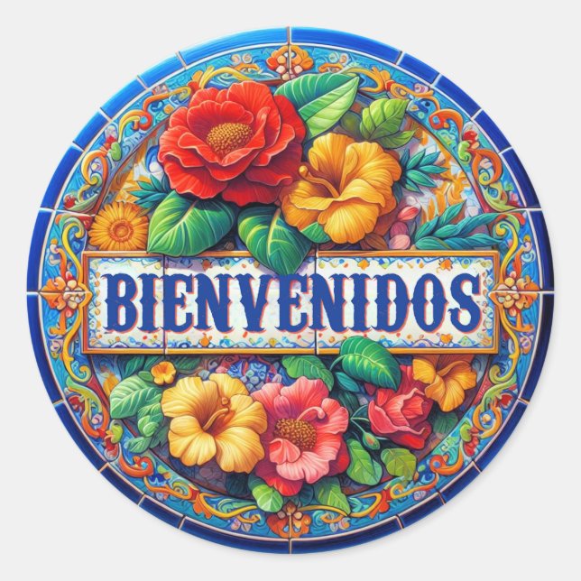 BIENVENIDOS - So Pretty!  Classic Round Sticker (Front)