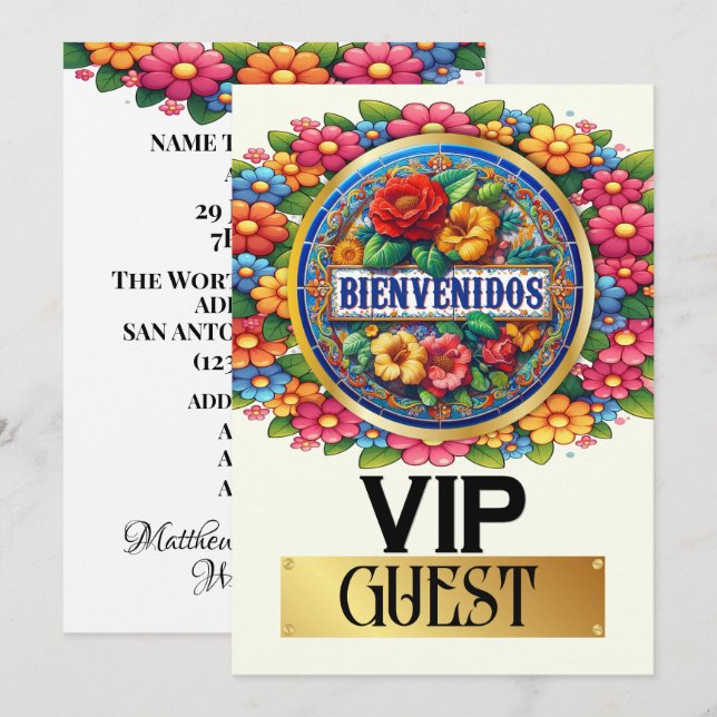 BIENVENIDOS VIP Guest Invitation (Front/Back)