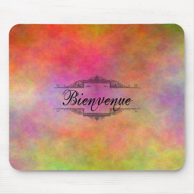 Bienvenue Colourful Mouse Mat (Front)