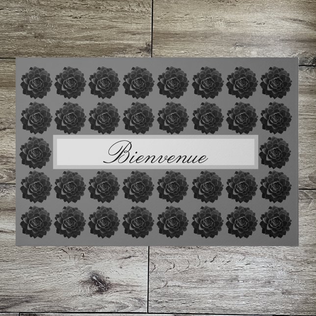 Bienvenue floral elegant doormat (Creator Uploaded)