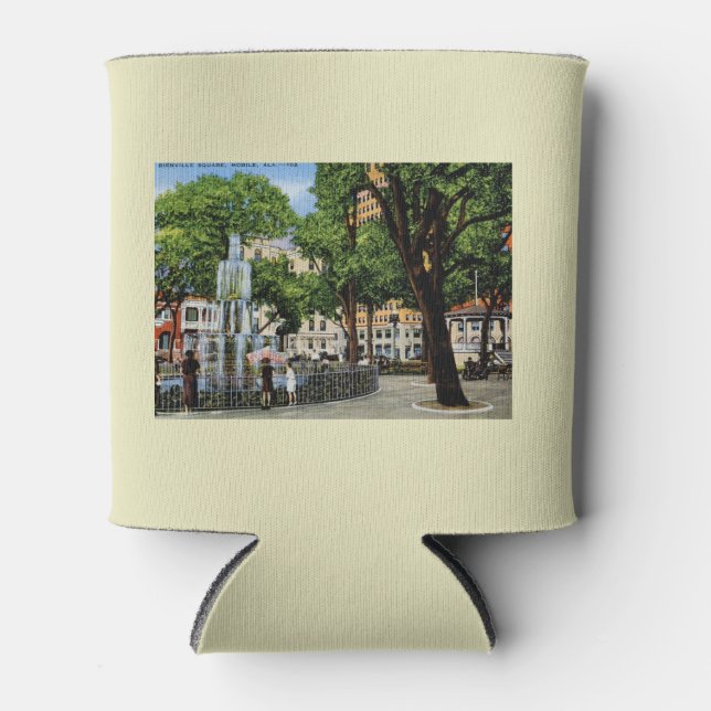 Bienville Sq., Mobile, AL Vintage   Can Cooler (Front)