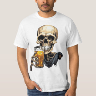 Bier trinkendes Skelett T-Shirt