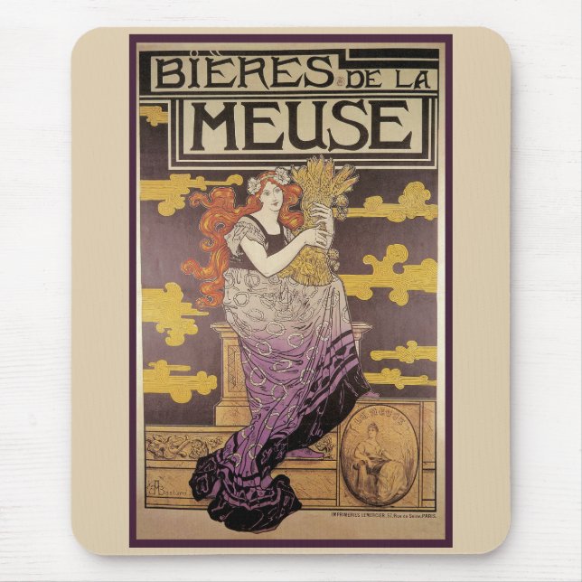 Biere de la Meuse by Marc Auguste Bastard Mouse Mat (Front)