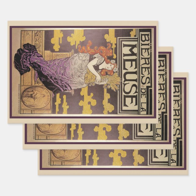 Biere de la Meuse by Marc Auguste Bastard Wrapping Paper Sheet (Set)