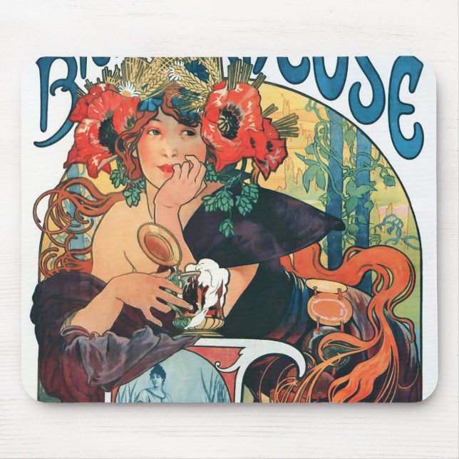 Bieres de la Meuse, Mucha Mouse Mat (Front)