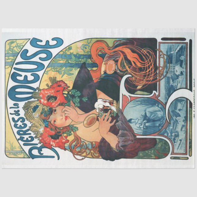 Bieres de la Meuse, Mucha Tissue Paper (Front)
