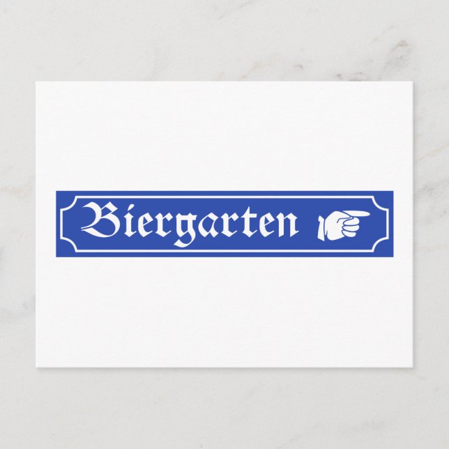 Biergarten Sign, Bayern, Germany Postcard (Front)