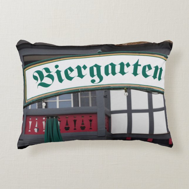 Biergarten sign, Germany Decorative Cushion (Front)