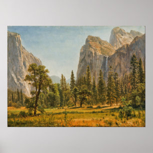 Bierstadt - Bridal Veil Falls Yosemite Valley Poster