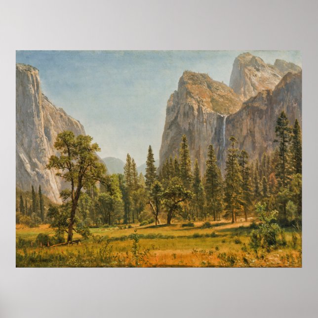 Bierstadt Bridal Veil Falls, Yosemite Valley Poster (Front)