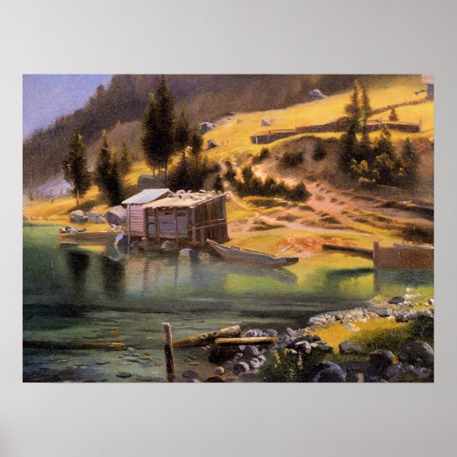 Bierstadt - Fishing and Hunting Camp, Alaska Poster (Front)