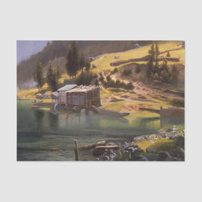 Bierstadt - Fishing and Hunting Camp,  Tissue Paper (Front)