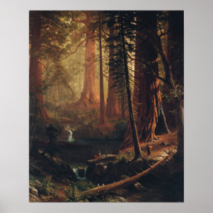 Bierstadt - Giant Redwood Trees Of California Poster