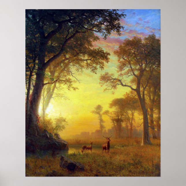 Bierstadt - Light In The Forest Poster (Front)