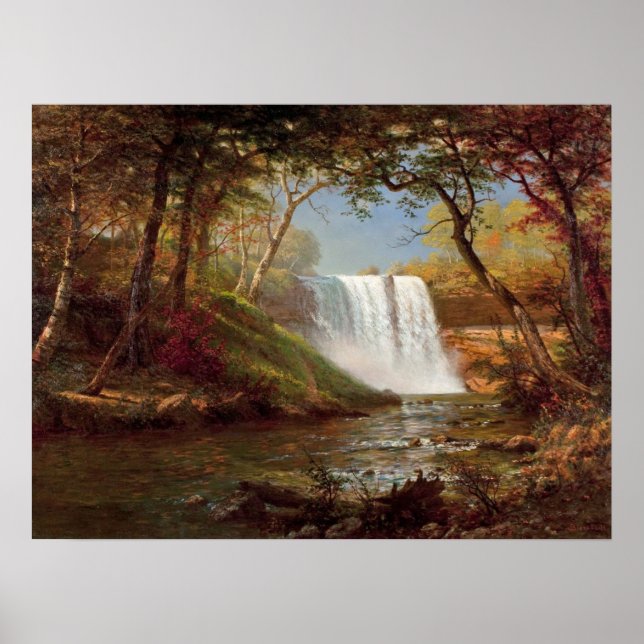 Bierstadt Minnehaha Falls Painting Poster (Front)