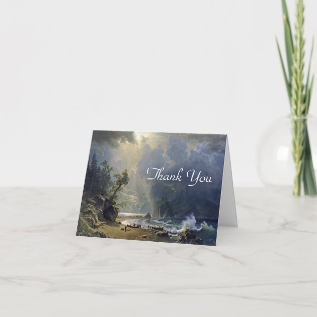 Bierstadt Puget Sound Pacific Coast Painting Thank You Card (Front)