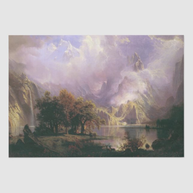 Bierstadt Rockies Lake Deer Wildlife Tissue Paper (Front)
