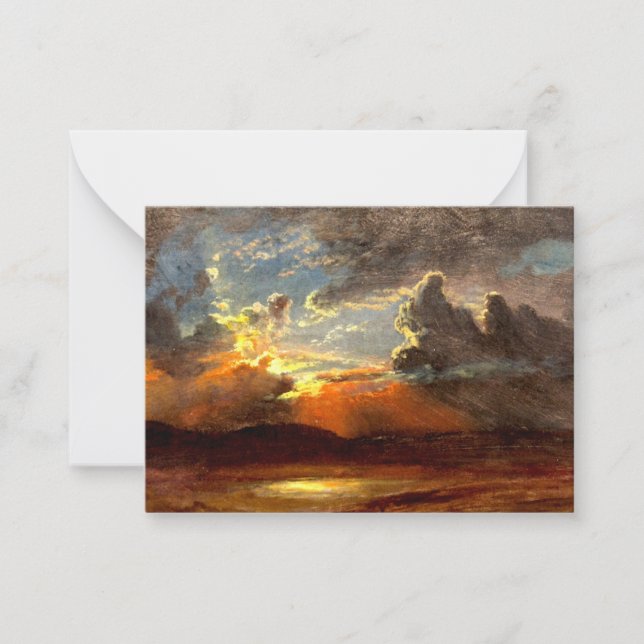 Bierstadt - Sunlit Skies, beautiful landscape art Card (Front)