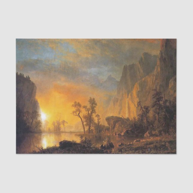 Bierstadt Sunset in the Rockies Painting Tissue Paper (Front)