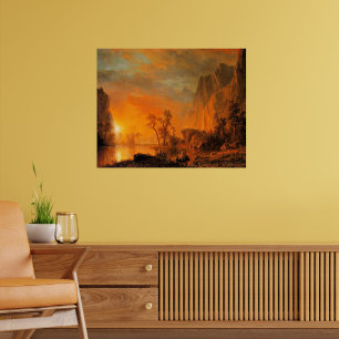 Bierstadt - Sunset in the Rockies, Poster