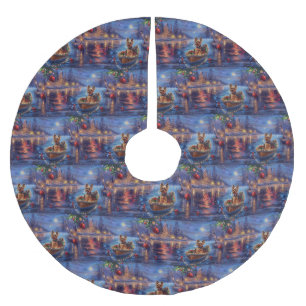Biewer Terrier Christmas Festive Voyage Brushed Polyester Tree Skirt