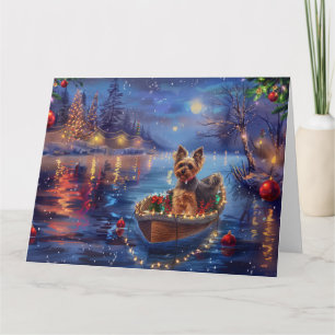 Biewer Terrier Christmas Festive Voyage Card