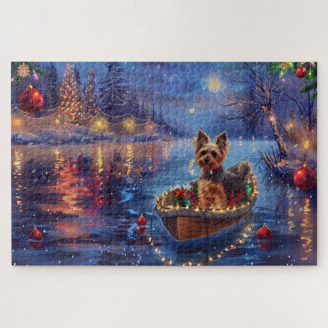 Biewer Terrier Christmas Festive Voyage Jigsaw Puzzle (Horizontal)