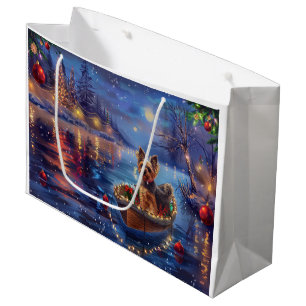 Biewer Terrier Christmas Festive Voyage Large Gift Bag
