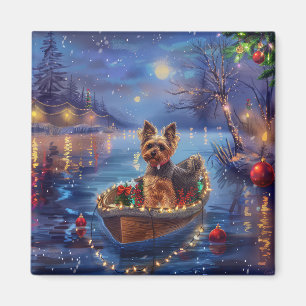 Biewer Terrier Christmas Festive Voyage Magnet